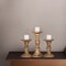 Bbh Homes Mango Wood Candle Holder Set Of 3 Eco-Friendly Traditional Walnut Color